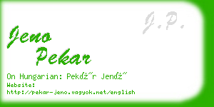 jeno pekar business card